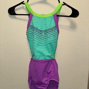 Sylvia P Vibrant Green and Purple leotard
